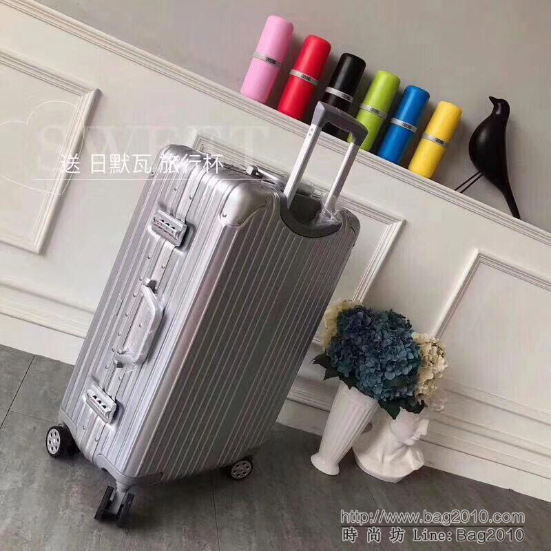 RIMOWA日默瓦 經典款拉杆箱 pc配鋁鎂合金邊框 代工廠生產 靜音萬向輪 無極拉杆拉箱  xbt1075